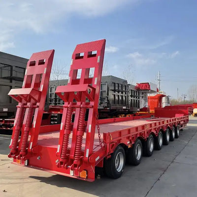 100Ton 40 ′ Lowbed Semi Trailer Transport Flatbed Container Gooseneck Excavator