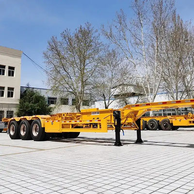 3 poros 40ft 20ft Skeleton Semi Trailer 20ft 40ft 45ft kontainer dengan 12 twist kunci