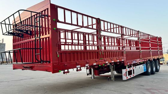 Heavy Duty 40ton 50ton Kargo Semi Trailer 3 Axles Pagar Kargo Semi Trailer